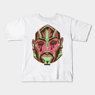 Pink Mint African Mask No 9 Kids T-Shirt